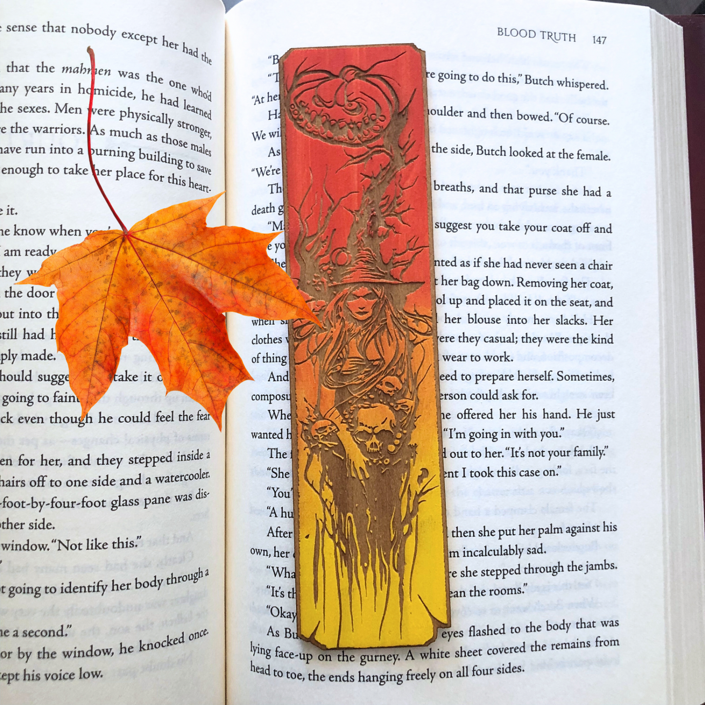 Halloween Witch Wooden Bookmark