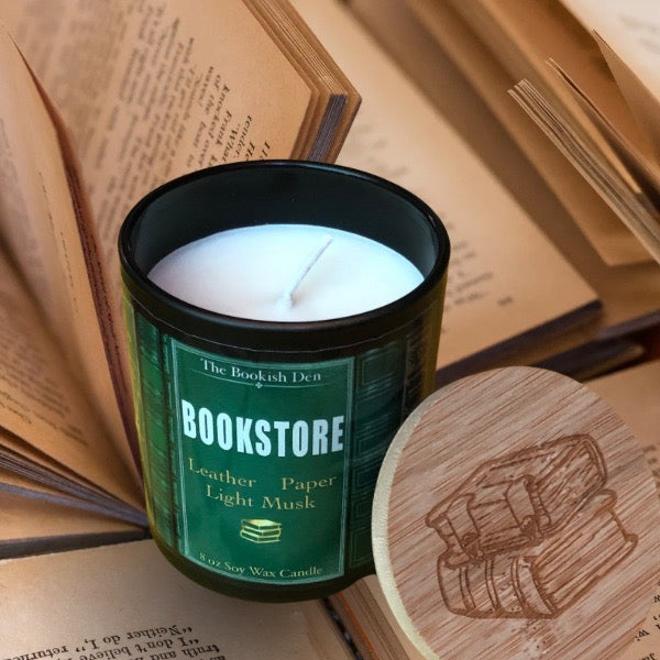 The Bookstore Reading Candle