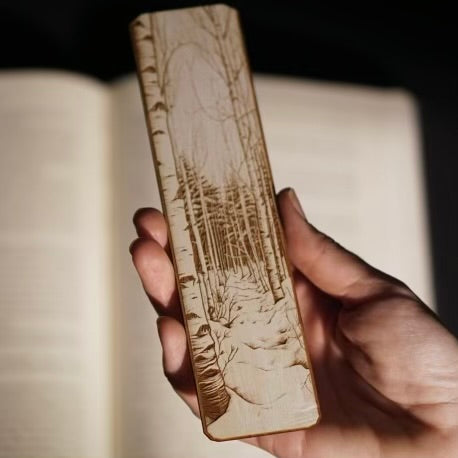 Winter Birch Forest Wooden Bookmark