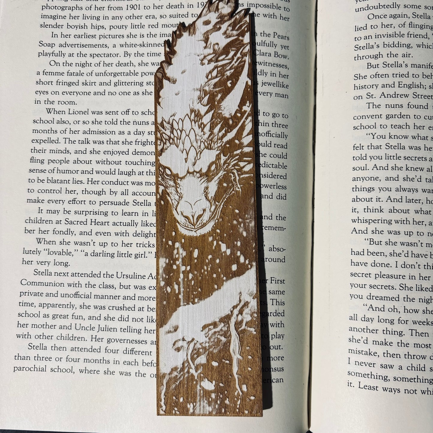 Snow Dragon Wooden Bookmark