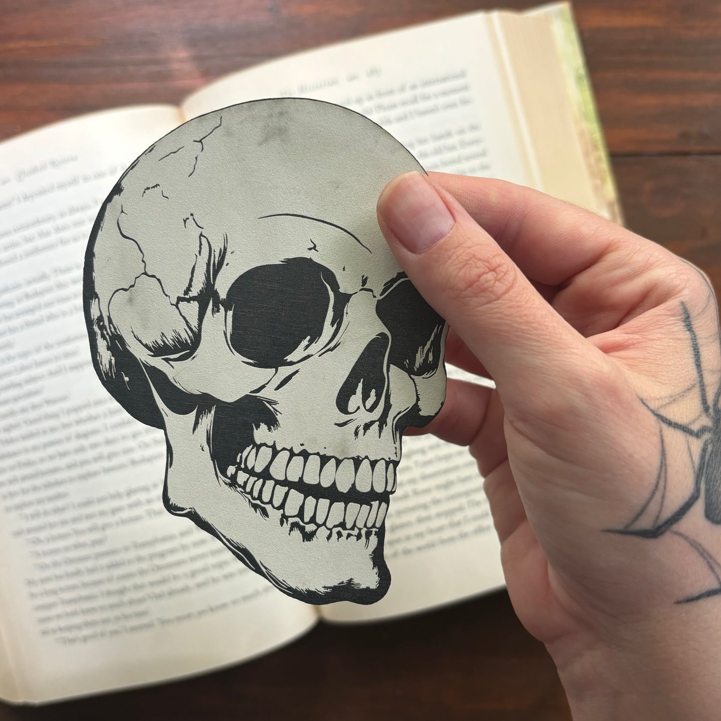 Skull Bookmark Vegan Leather