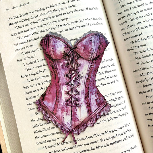 Pink Corset Paper Bookmark