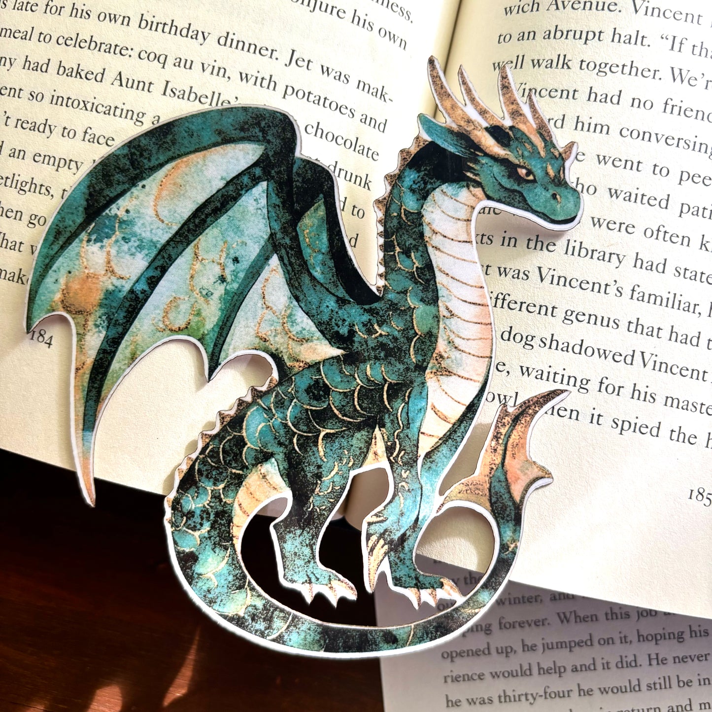 Green Dragon Paper Bookmark