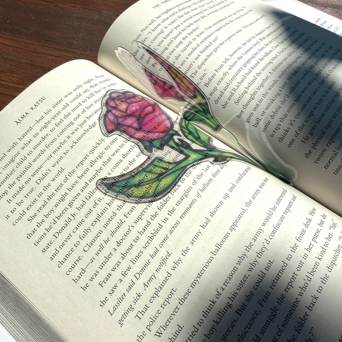 Enchanted Rose Transparent Bookmark