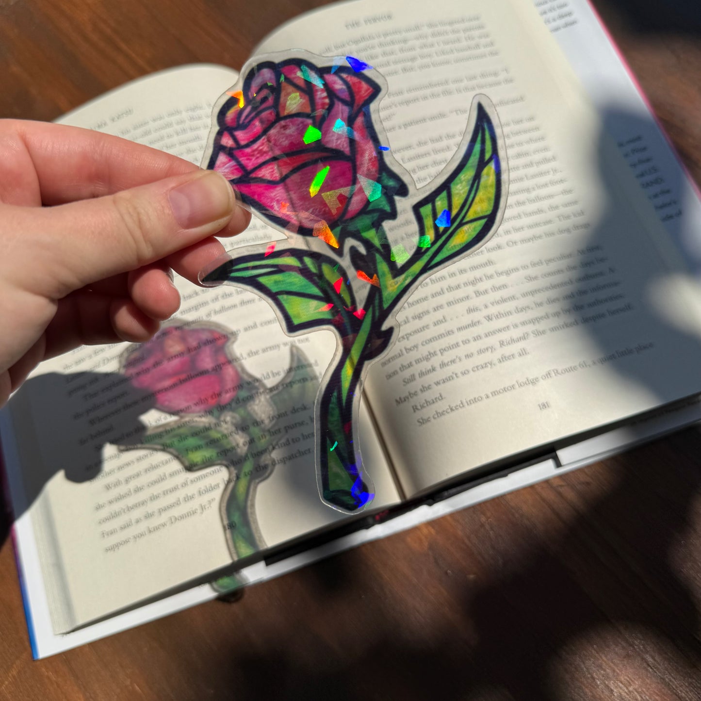 Enchanted Rose Transparent Bookmark