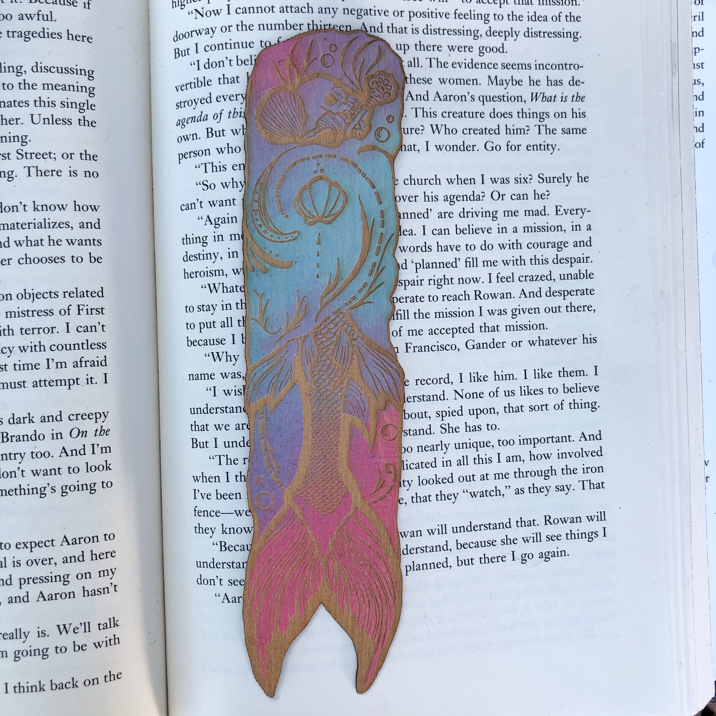 Mermaid Wooden Bookmark | Mermaid Scales Woodmark | Fantasy Bookmark