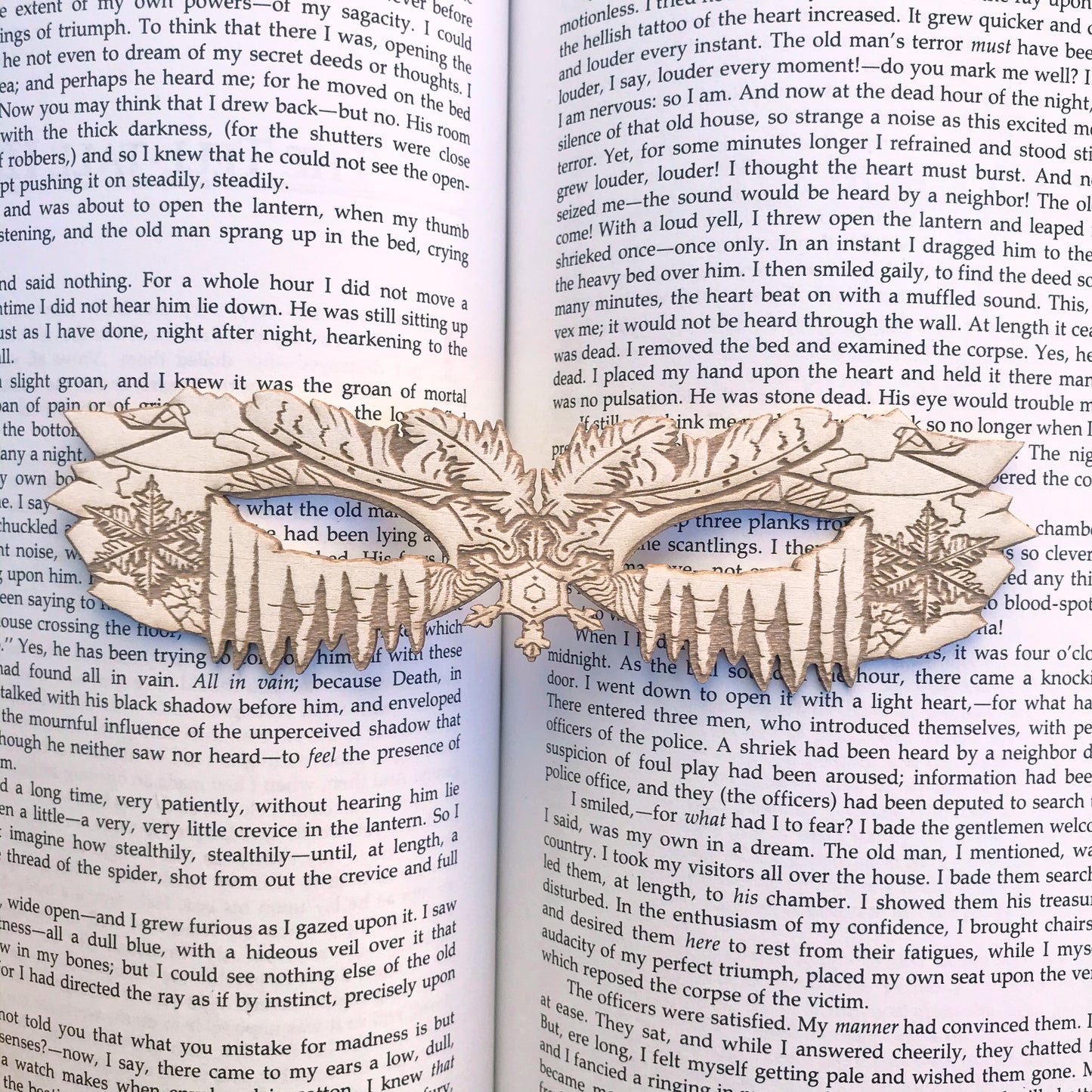 Snow Queen Masque Wooden Bookmark
