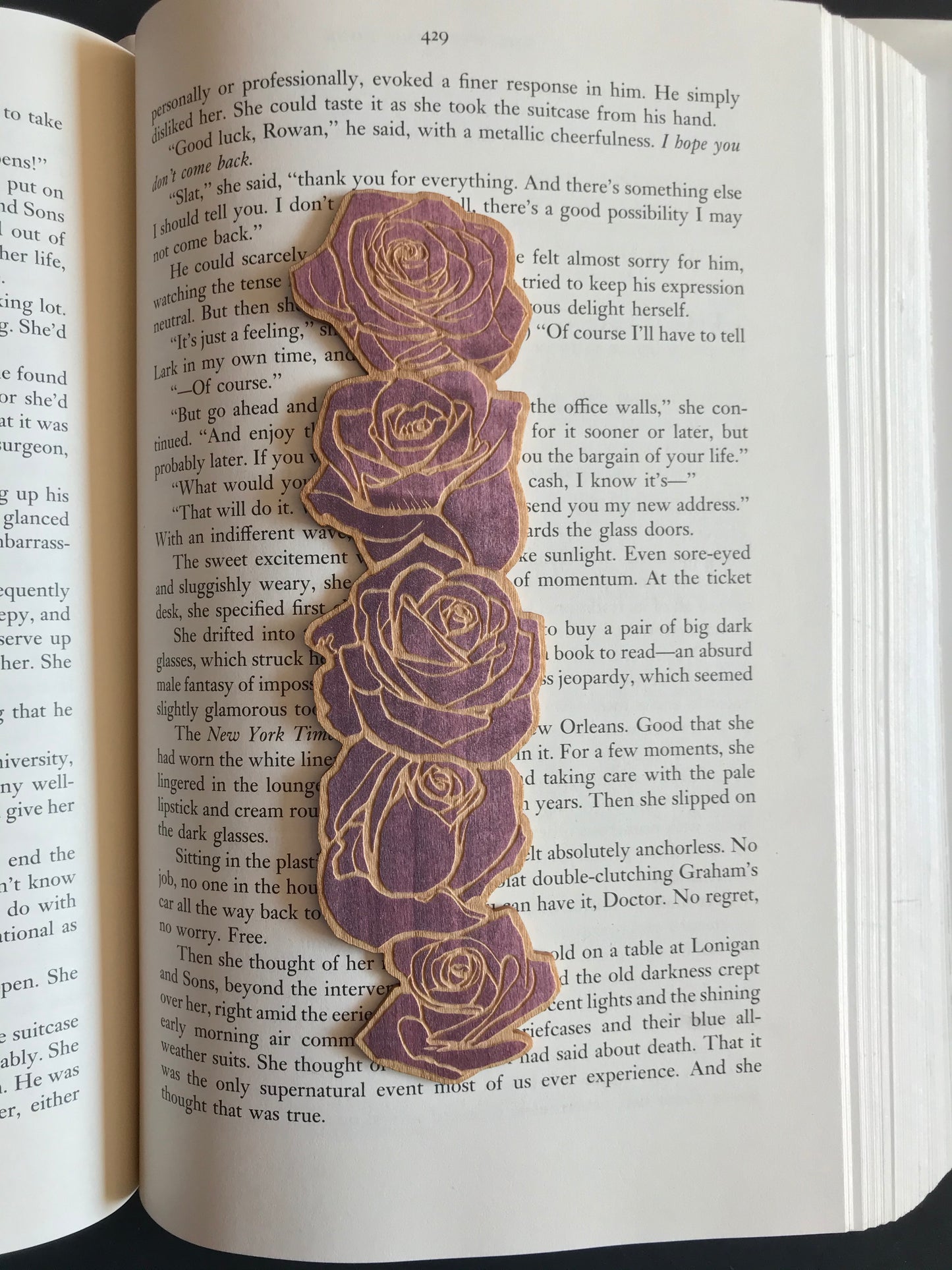 Rose Bouquet Wooden Bookmark