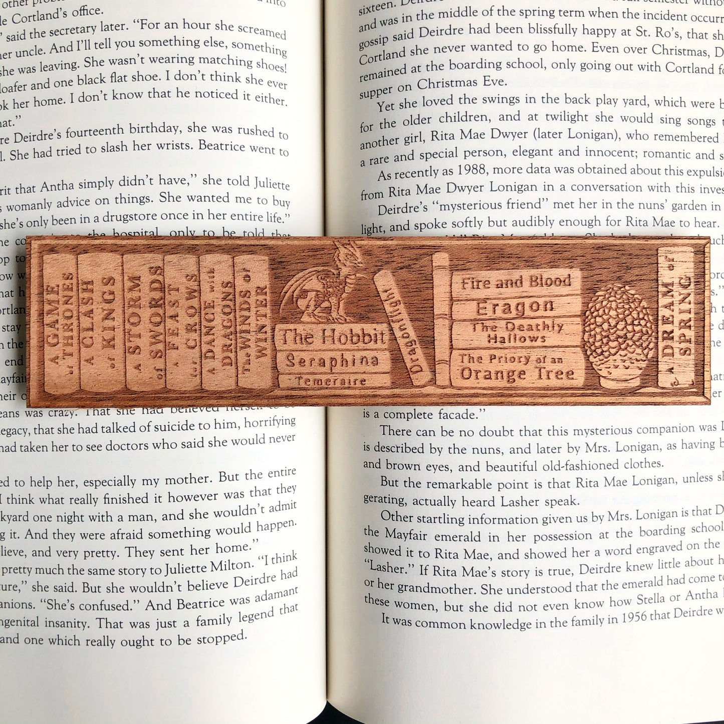 Book Dragon Shelf Wooden Bookmark
