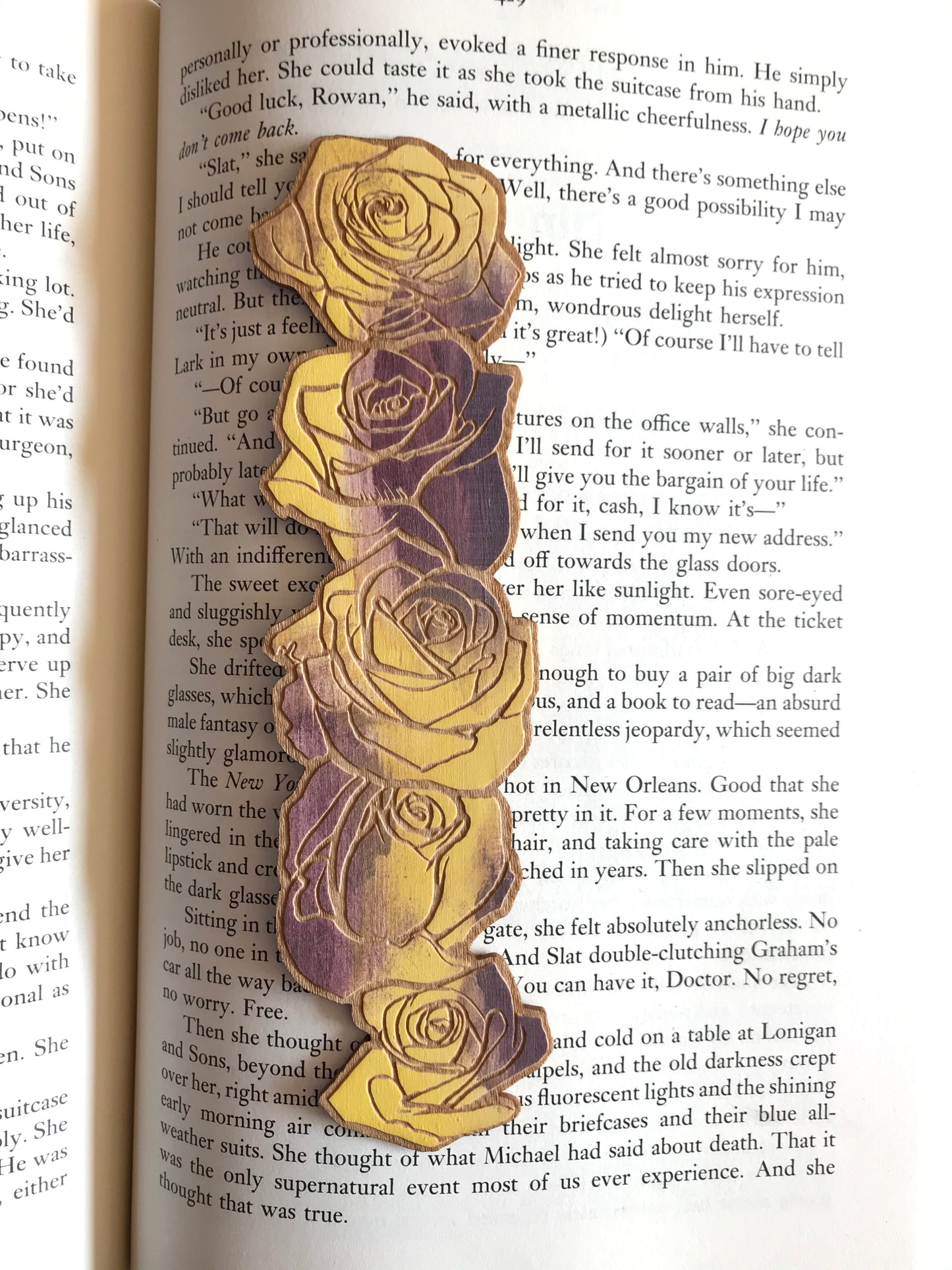 Rose Bouquet Wooden Bookmark