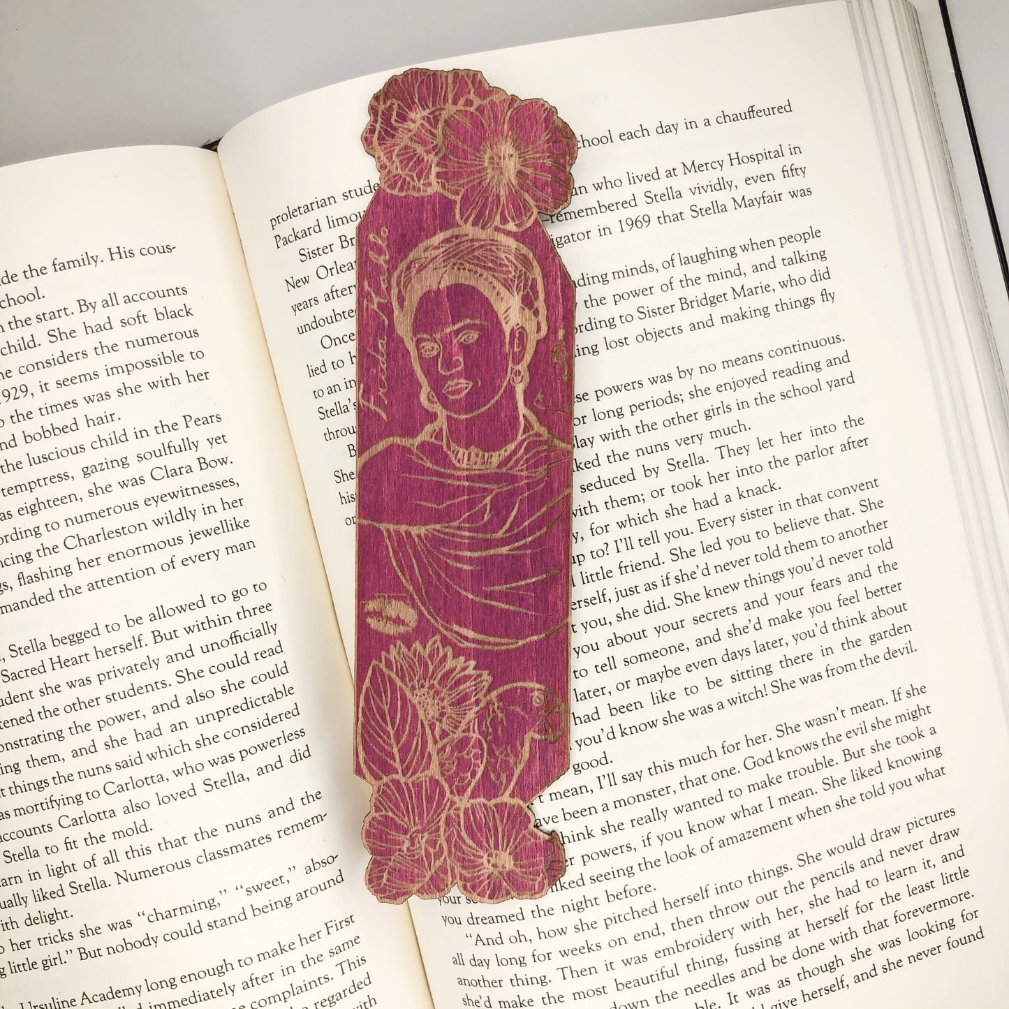 Frida Kahlo Wooden Bookmark | Book lover gift