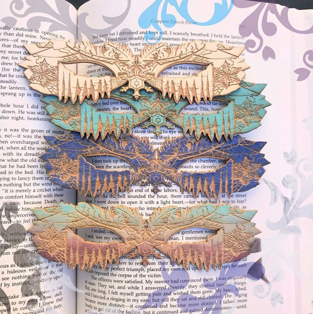 Snow Queen Masque Wooden Bookmark