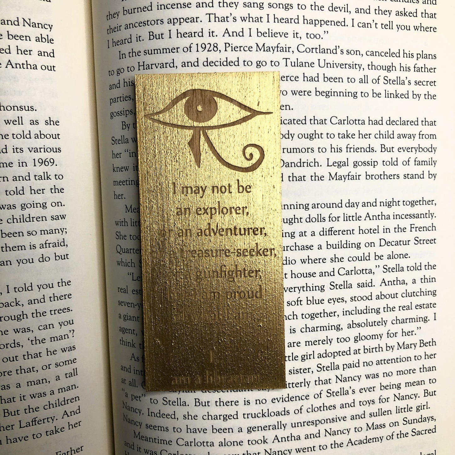 Librarian Wooden Bookmark | The Mummy Bookmark | Eye of Horus Woodmark