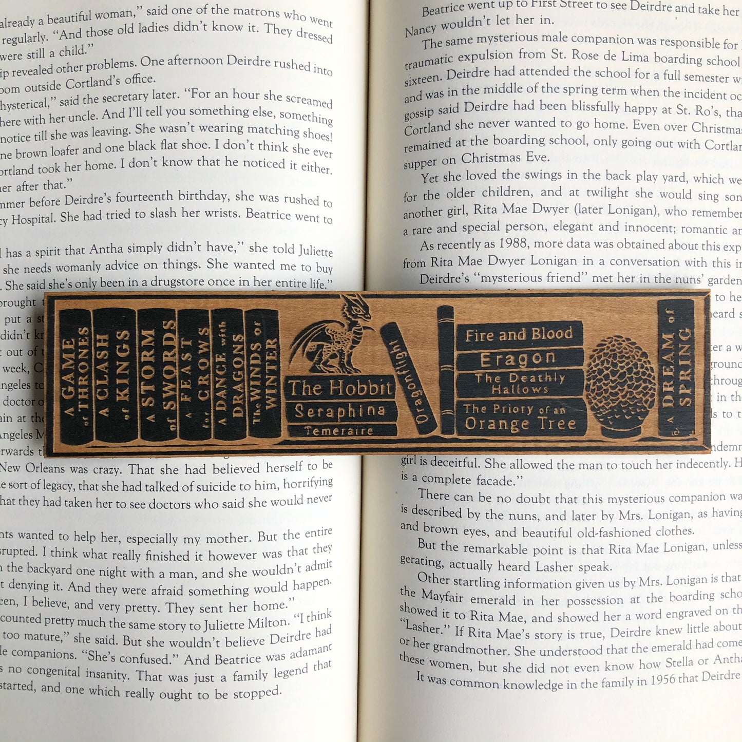 Book Dragon Shelf Wooden Bookmark