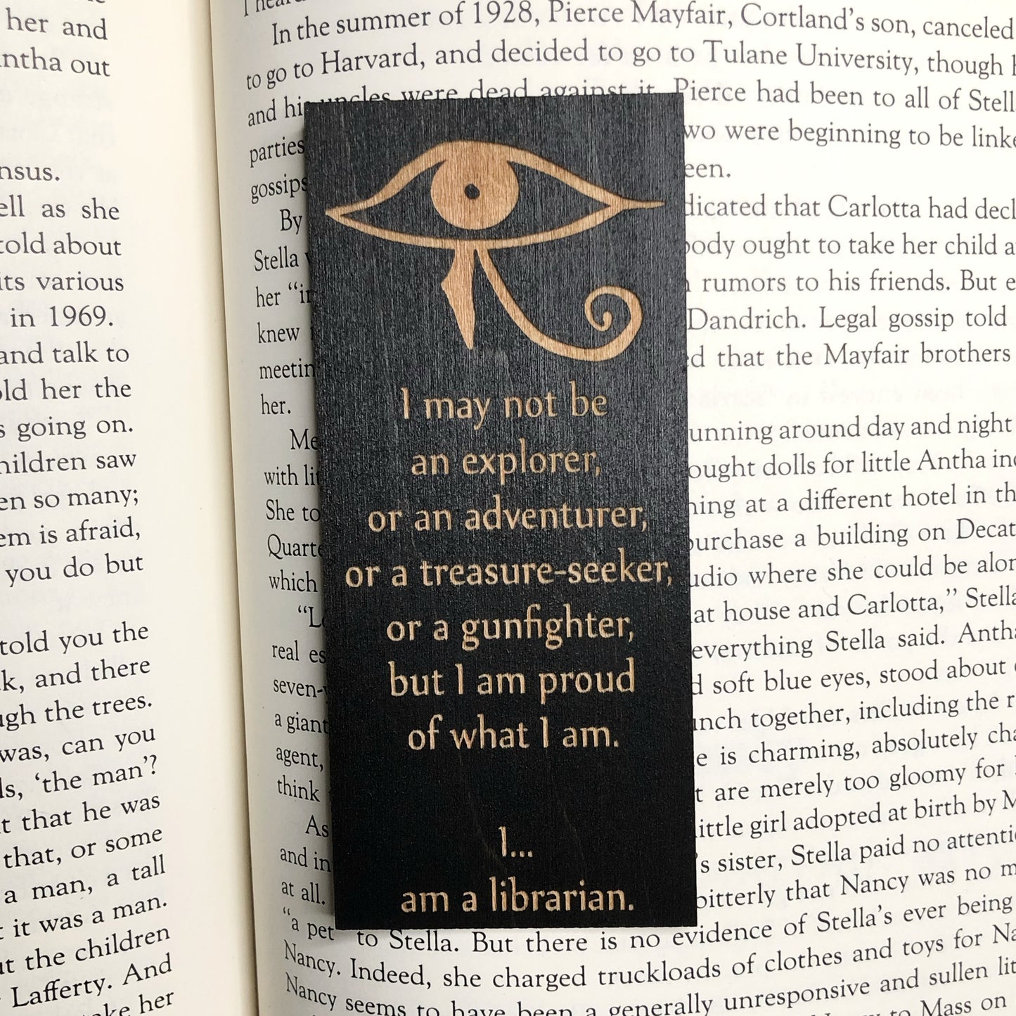 Librarian Wooden Bookmark | The Mummy Bookmark | Eye of Horus Woodmark