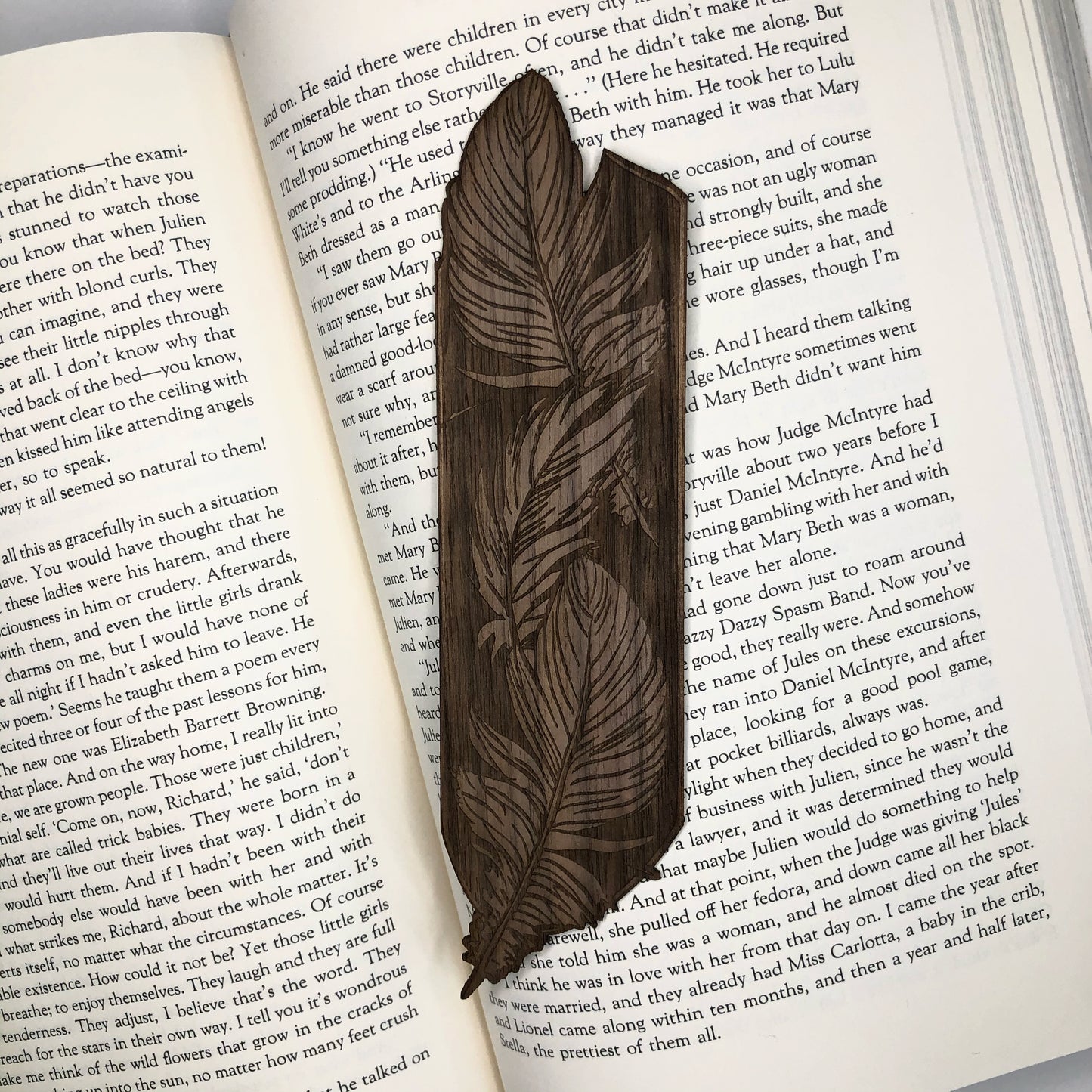Feathers Wooden Bookmark