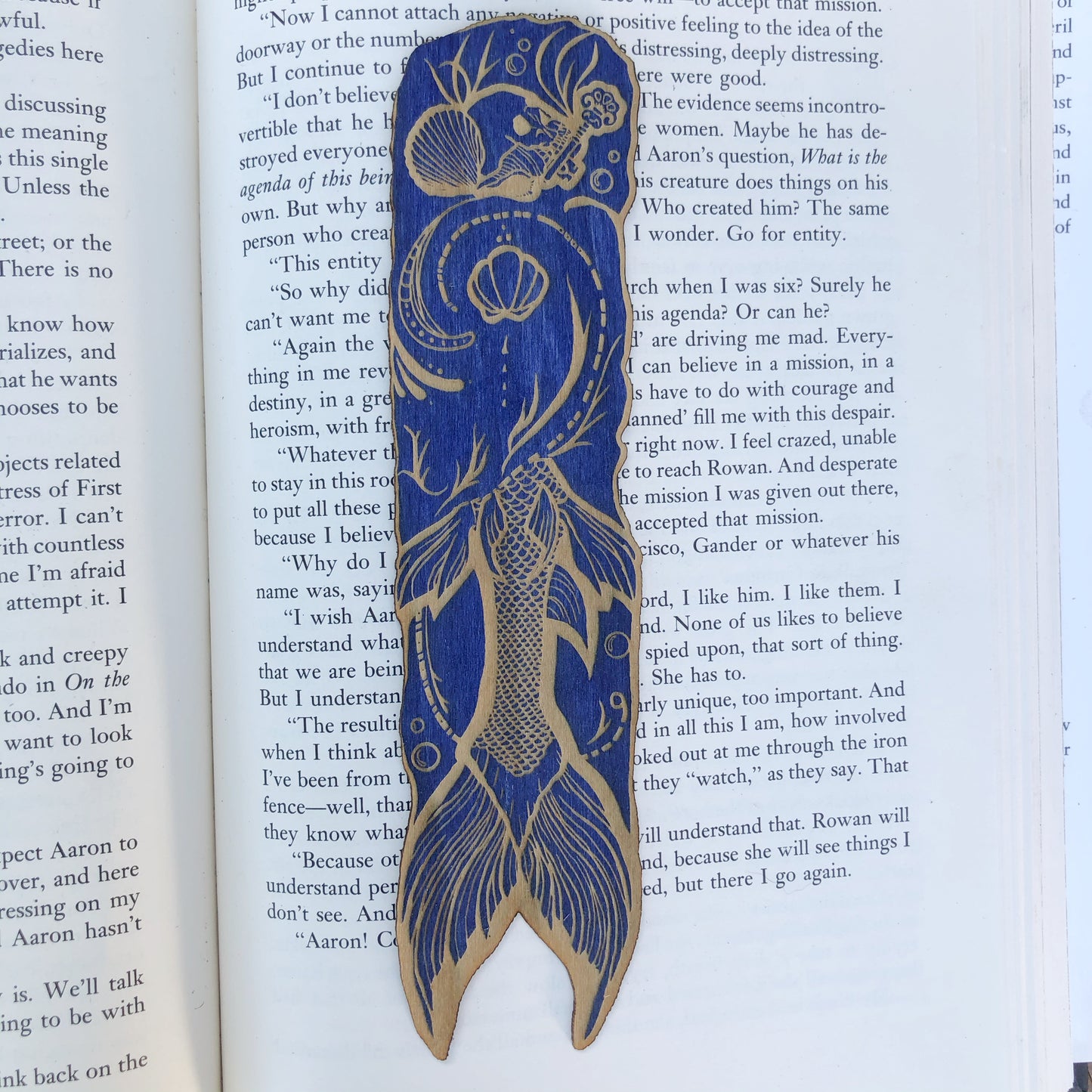 Mermaid Wooden Bookmark | Mermaid Scales Woodmark | Fantasy Bookmark