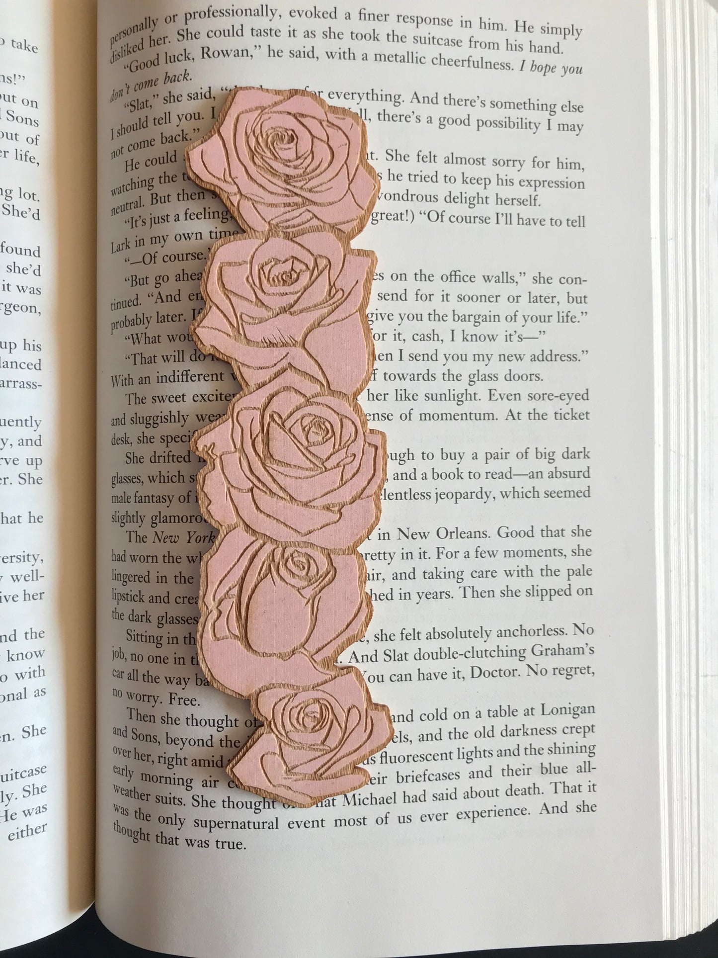 Rose Bouquet Wooden Bookmark