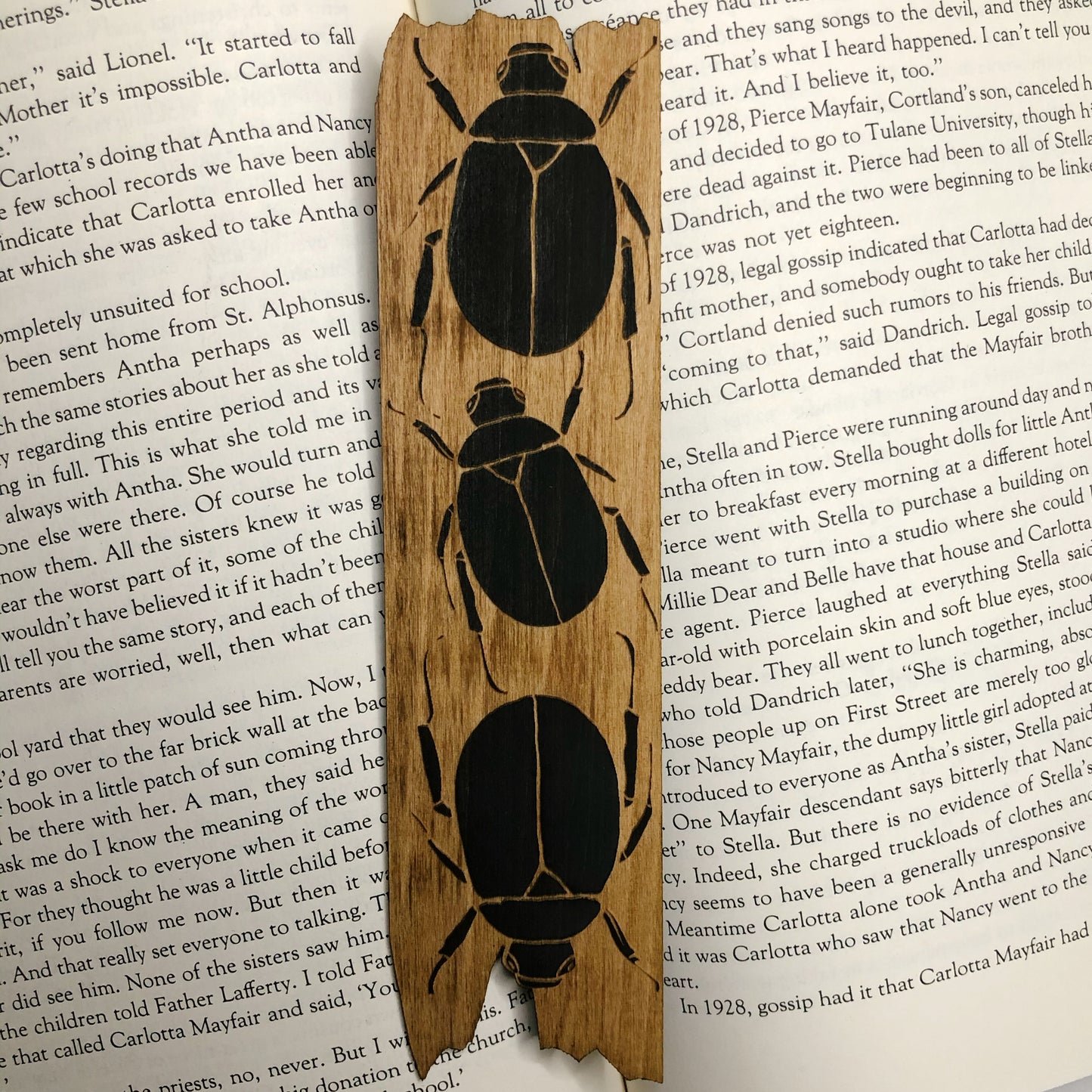 Scarab Beetles Wooden Bookmark | The Mummy Bookmark