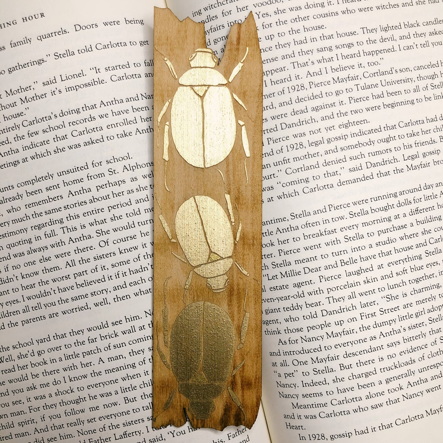 Scarab Beetles Wooden Bookmark | The Mummy Bookmark