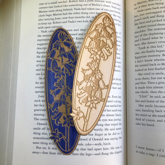 Larkspur Spring Flower Wooden Bookmark
