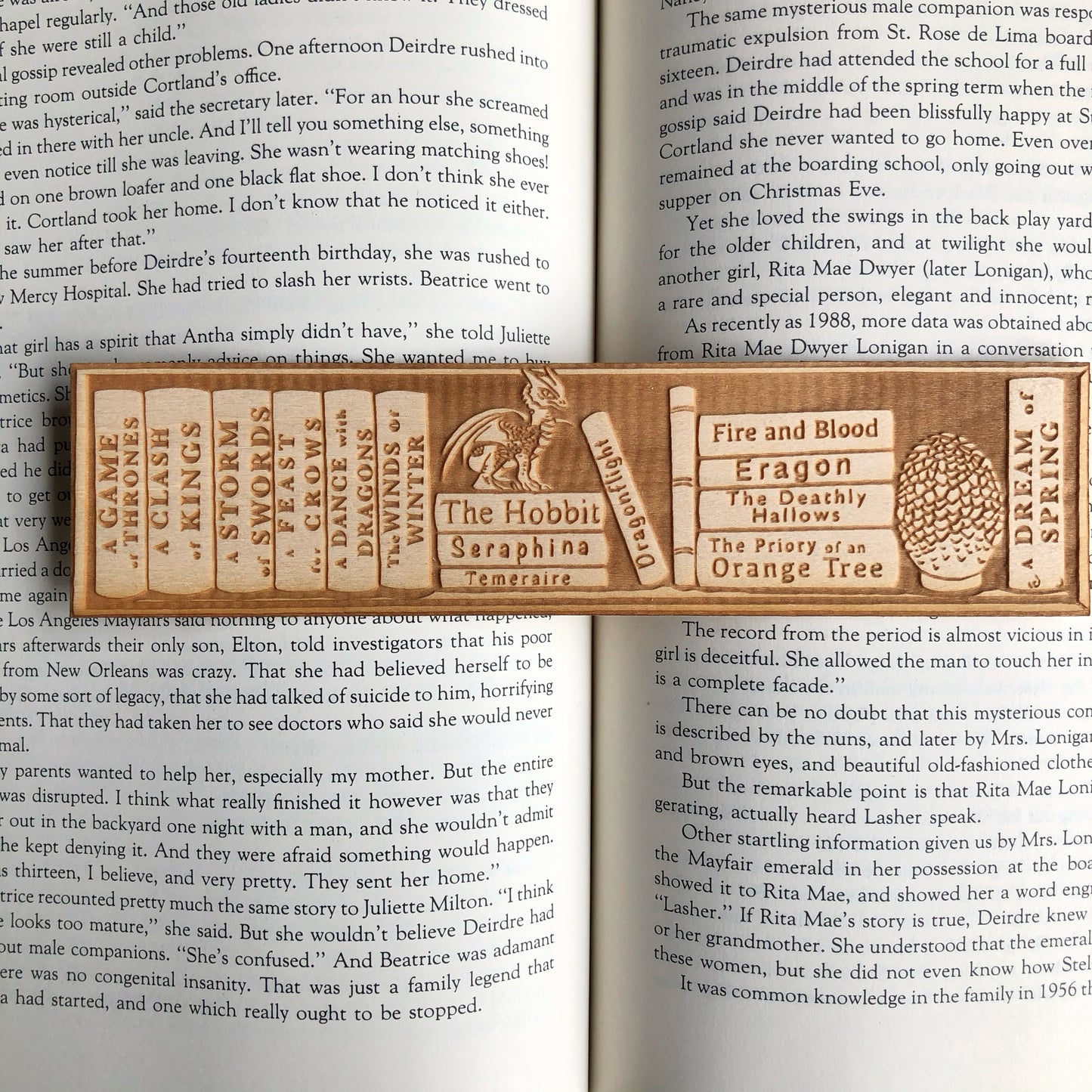 Book Dragon Shelf Wooden Bookmark