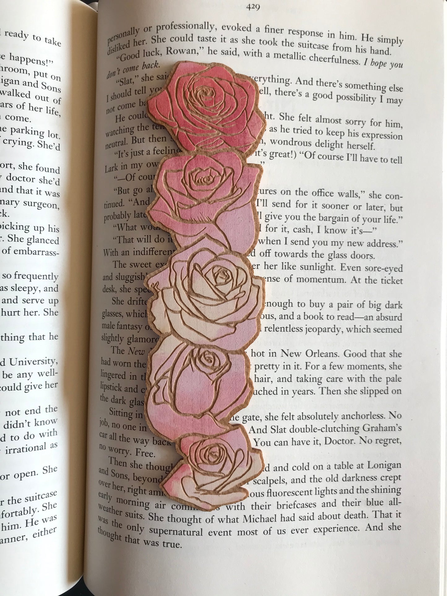 Rose Bouquet Wooden Bookmark