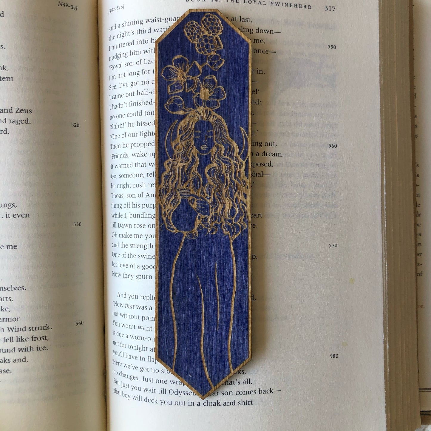 Brigid Celtic Goddess Wooden Bookmark