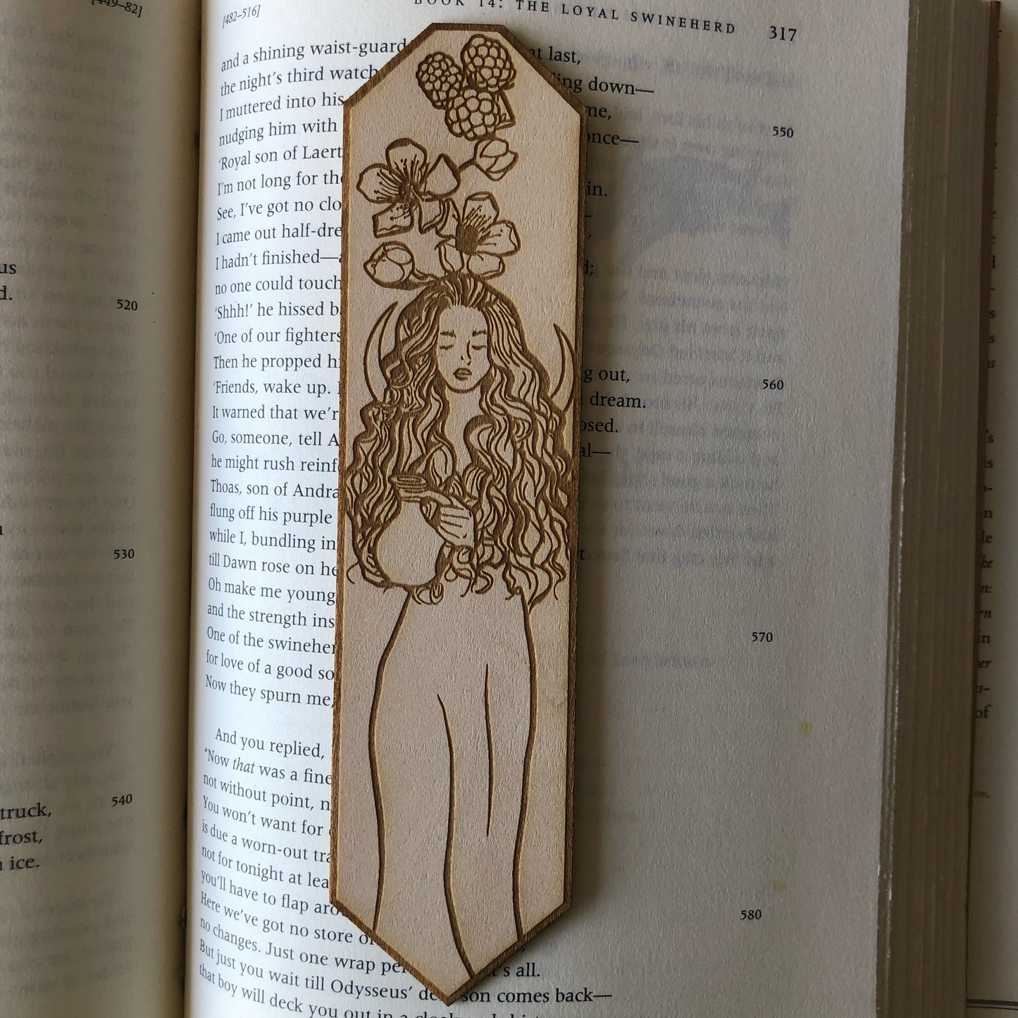 Brigid Celtic Goddess Wooden Bookmark