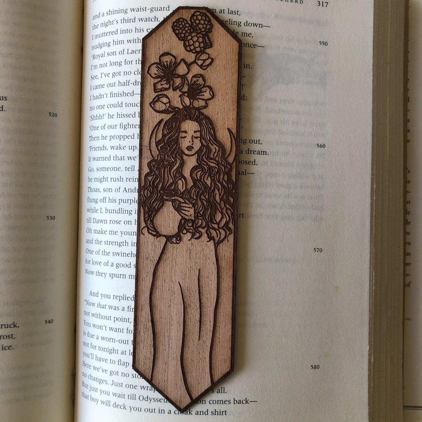 Brigid Celtic Goddess Wooden Bookmark