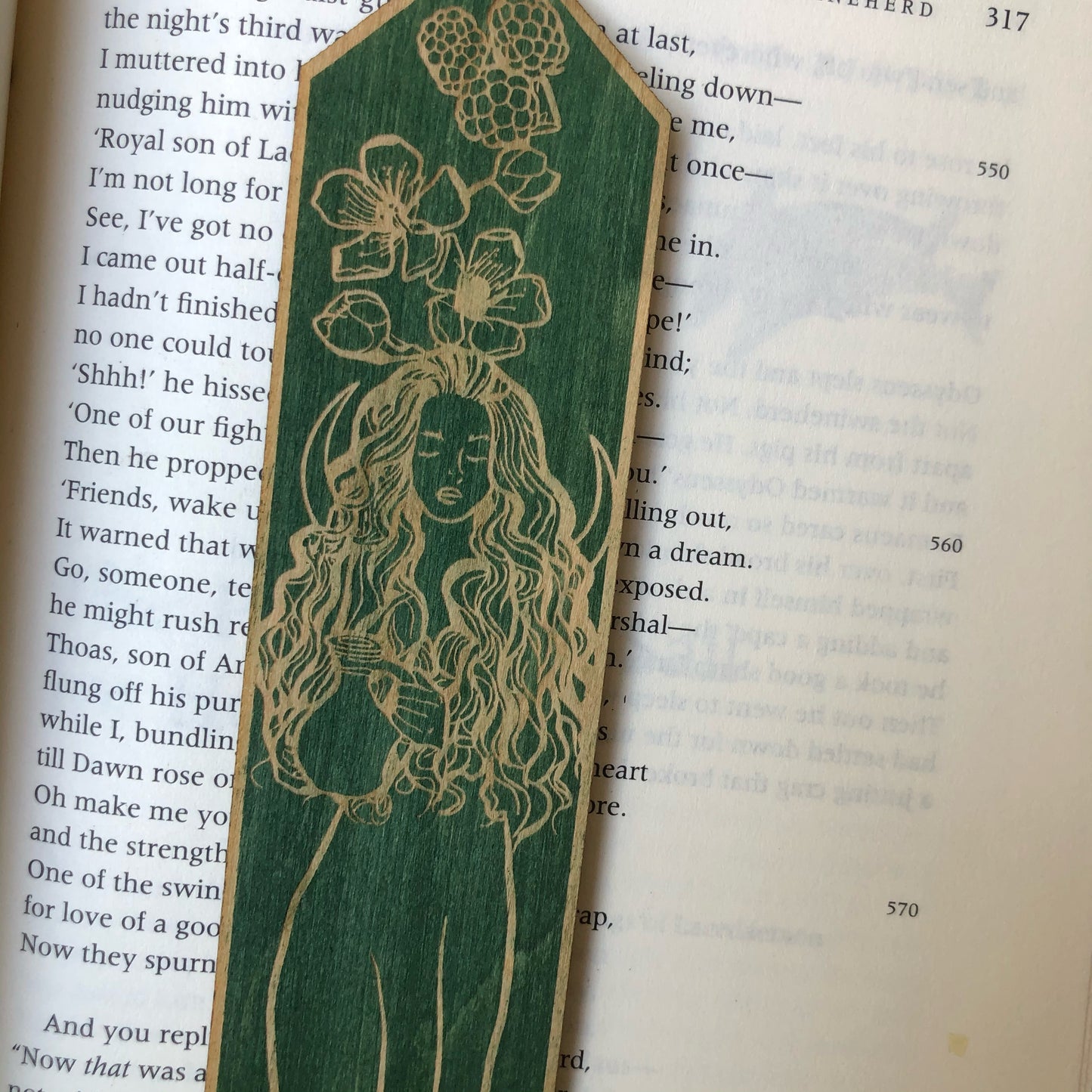 Brigid Celtic Goddess Wooden Bookmark