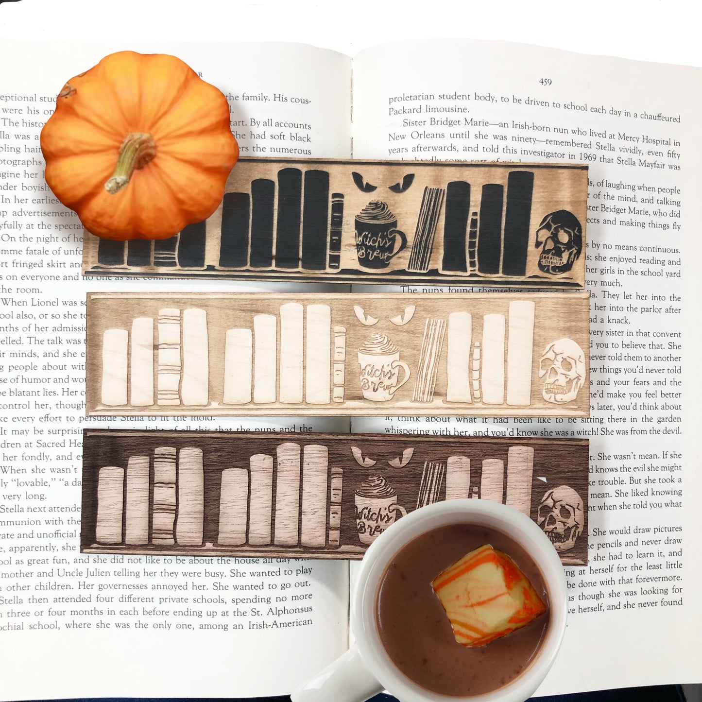 Custom Halloween Shelf Wooden Bookmark