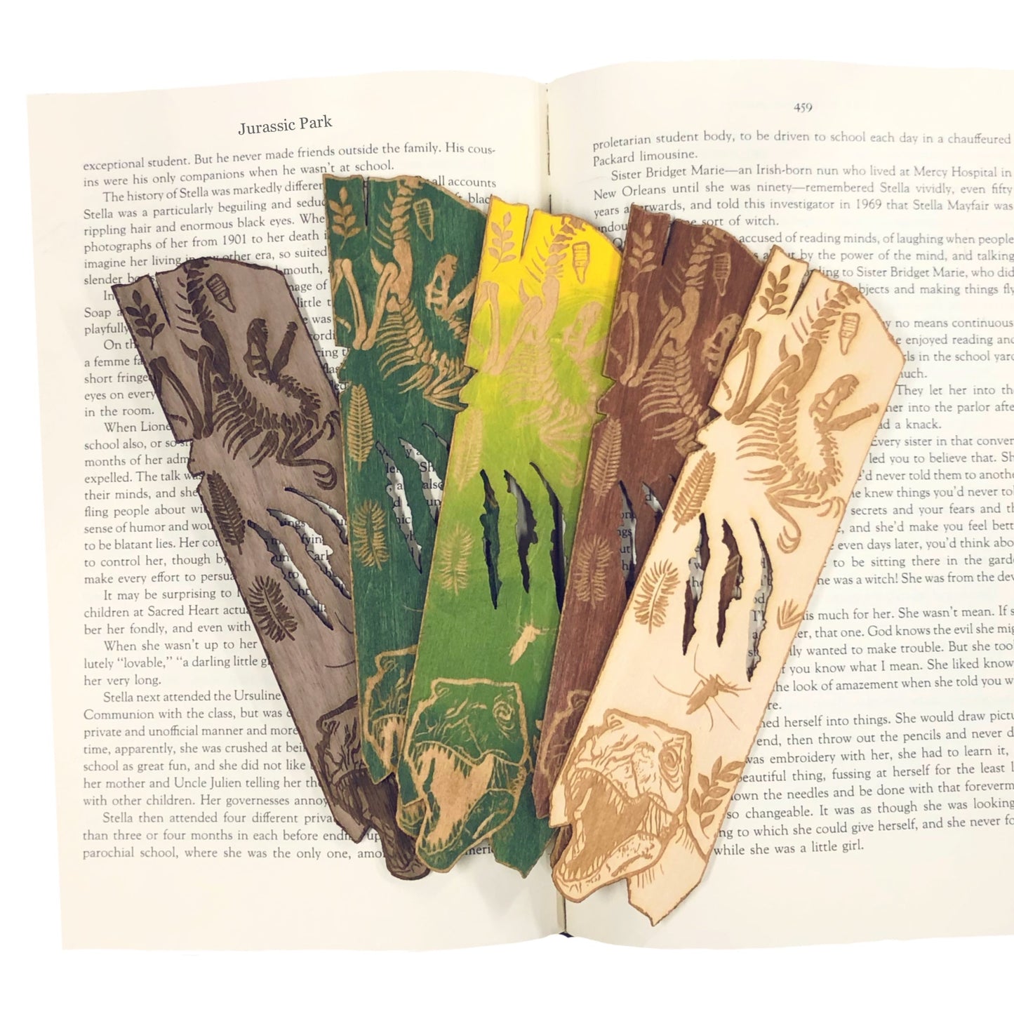 Jurassic Park Wooden Bookmark
