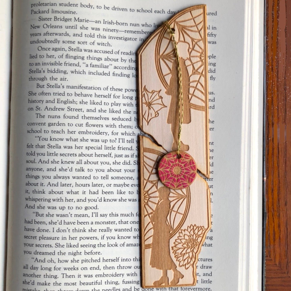 Enid and Wednesday Wooden Bookmark