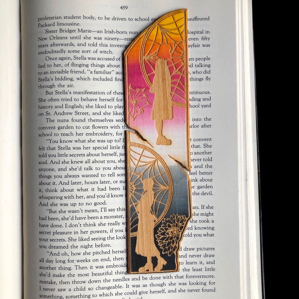 Enid and Wednesday Wooden Bookmark
