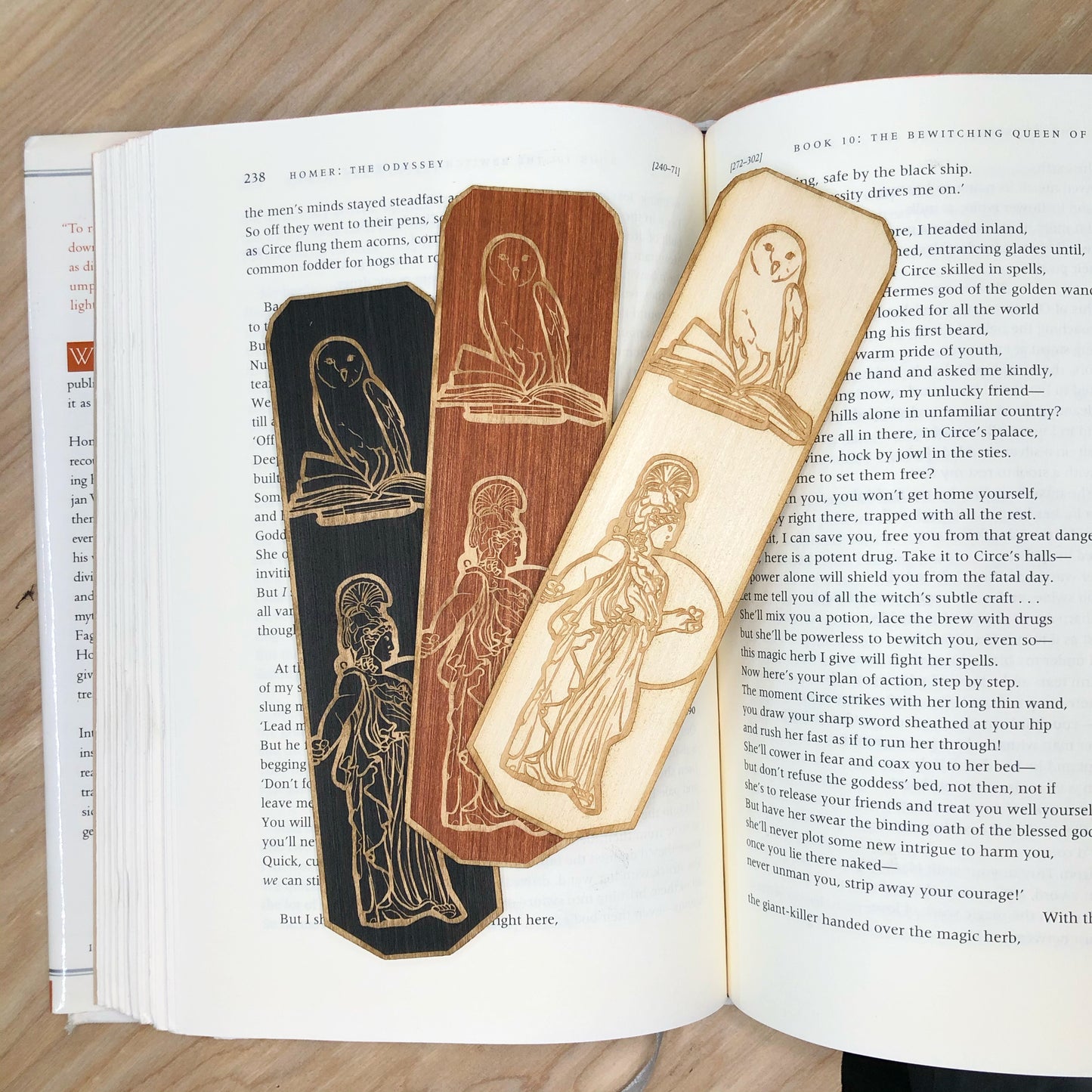Athena Wooden Bookmark