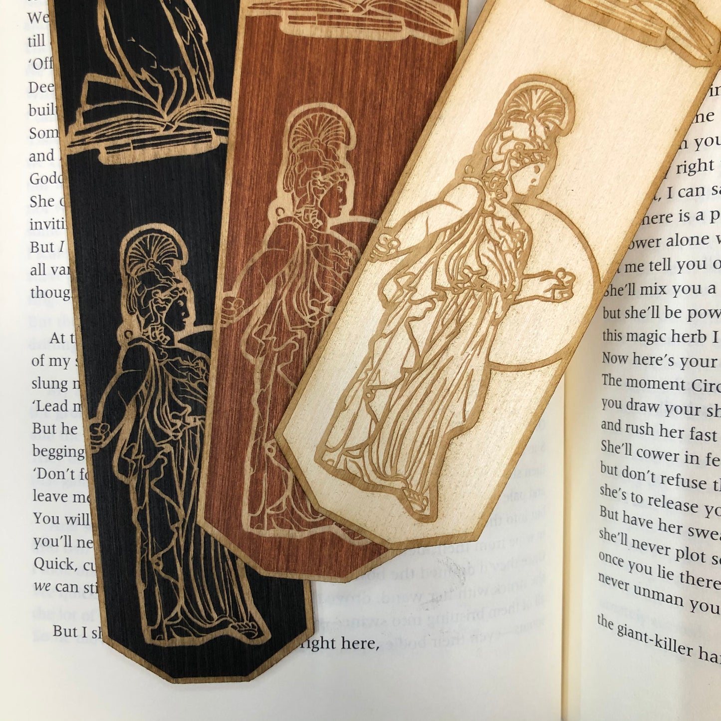 Athena Wooden Bookmark