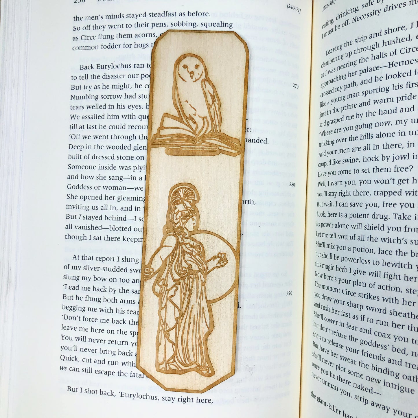 Athena Wooden Bookmark