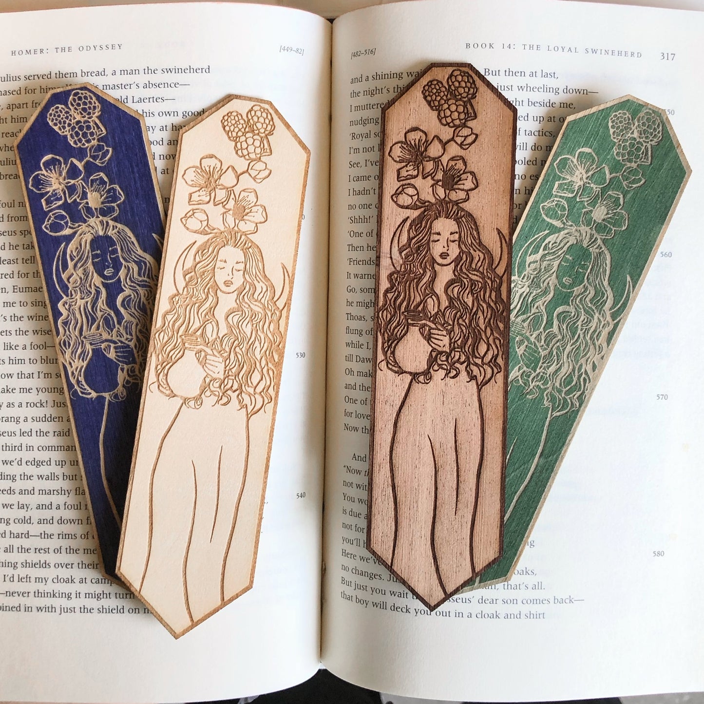 Brigid Celtic Goddess Wooden Bookmark