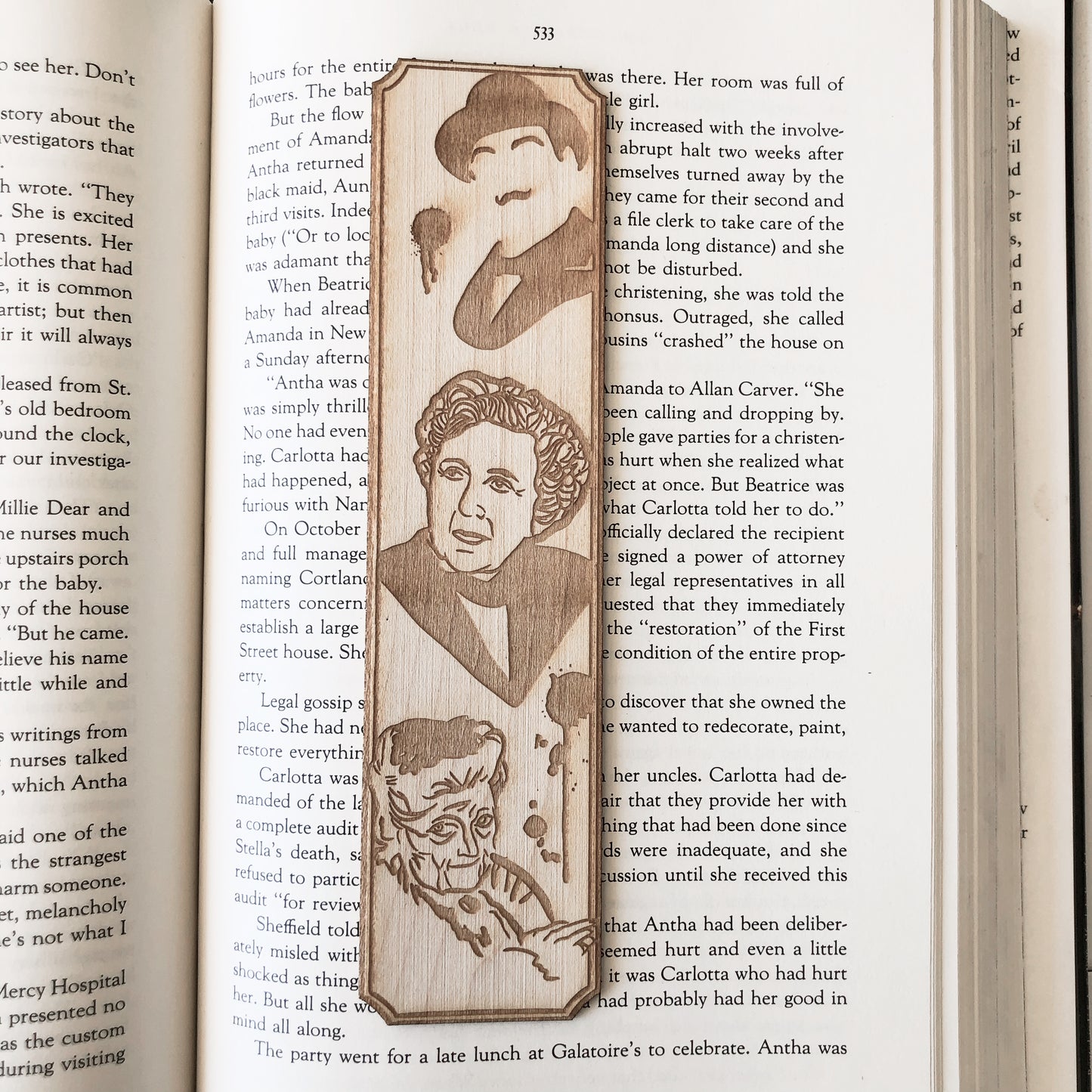 Agatha Christie Wooden Bookmark
