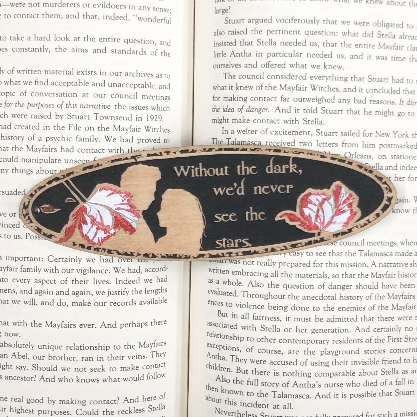 New Moon Flower Wooden Bookmark
