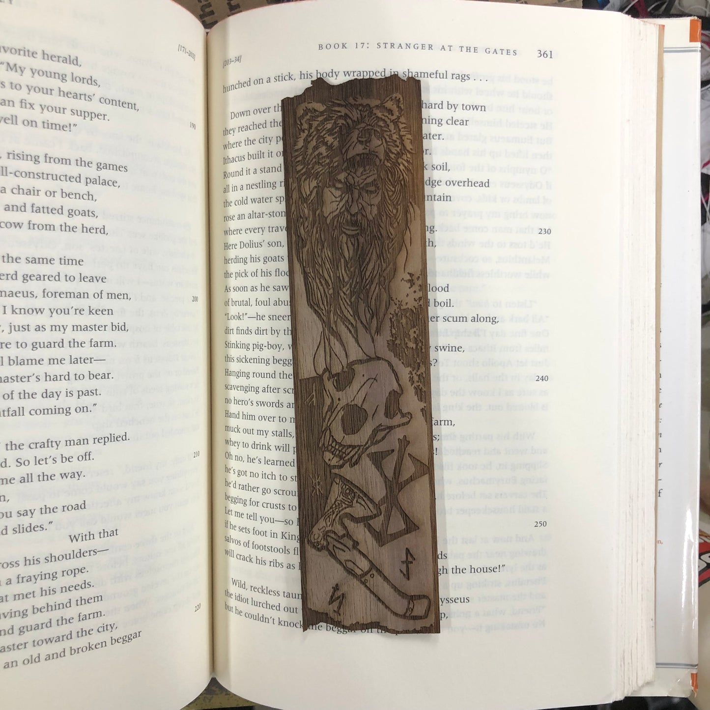 Viking Warrior Wooden Bookmark