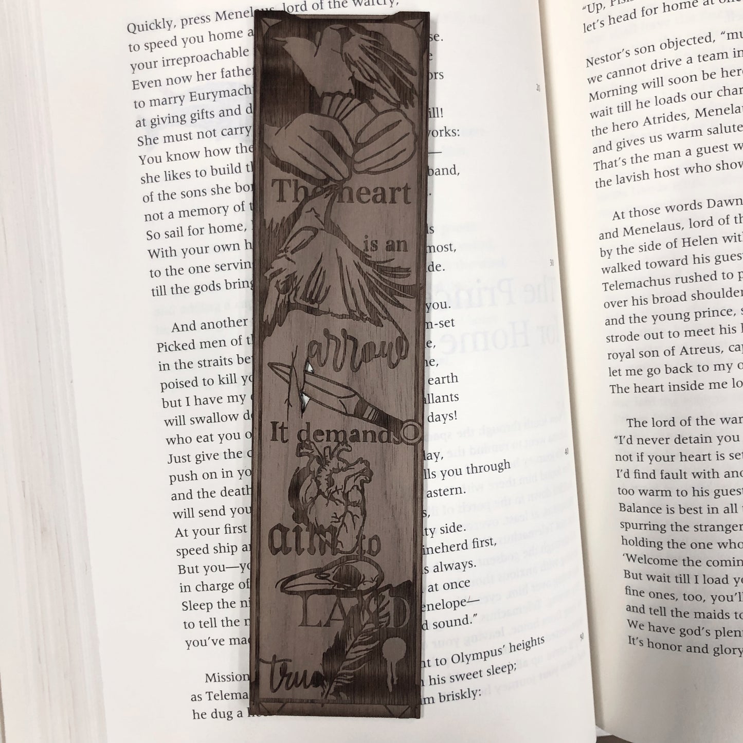 No mourners No funerals Wooden Bookmark