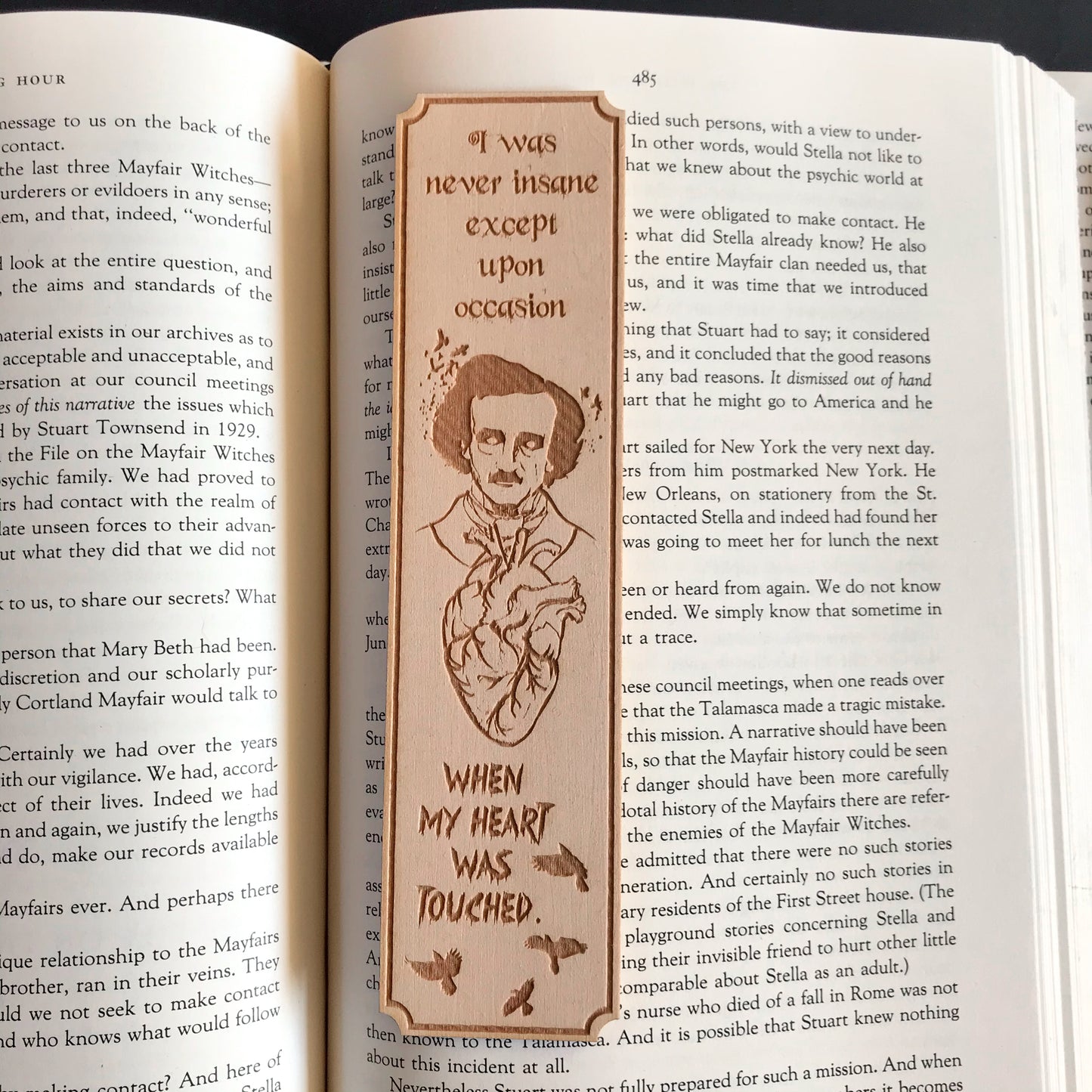 Edgar Allan Poe Wooden Bookmark