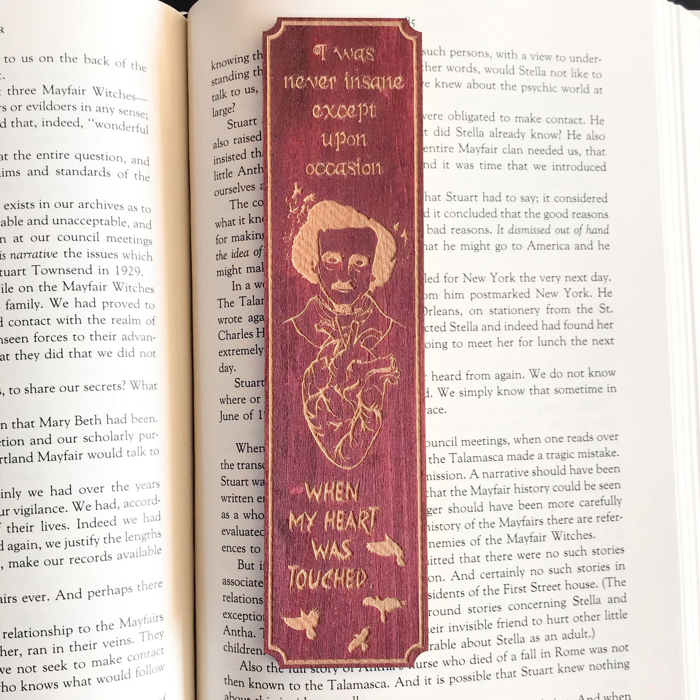 Edgar Allan Poe Wooden Bookmark