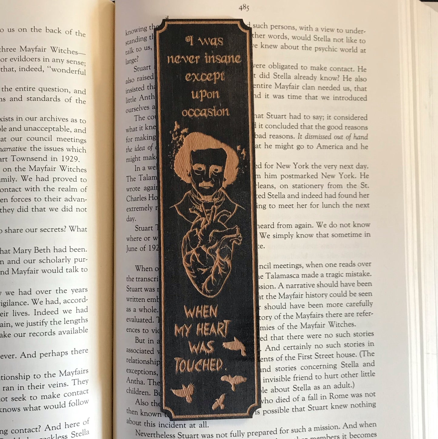 Edgar Allan Poe Wooden Bookmark