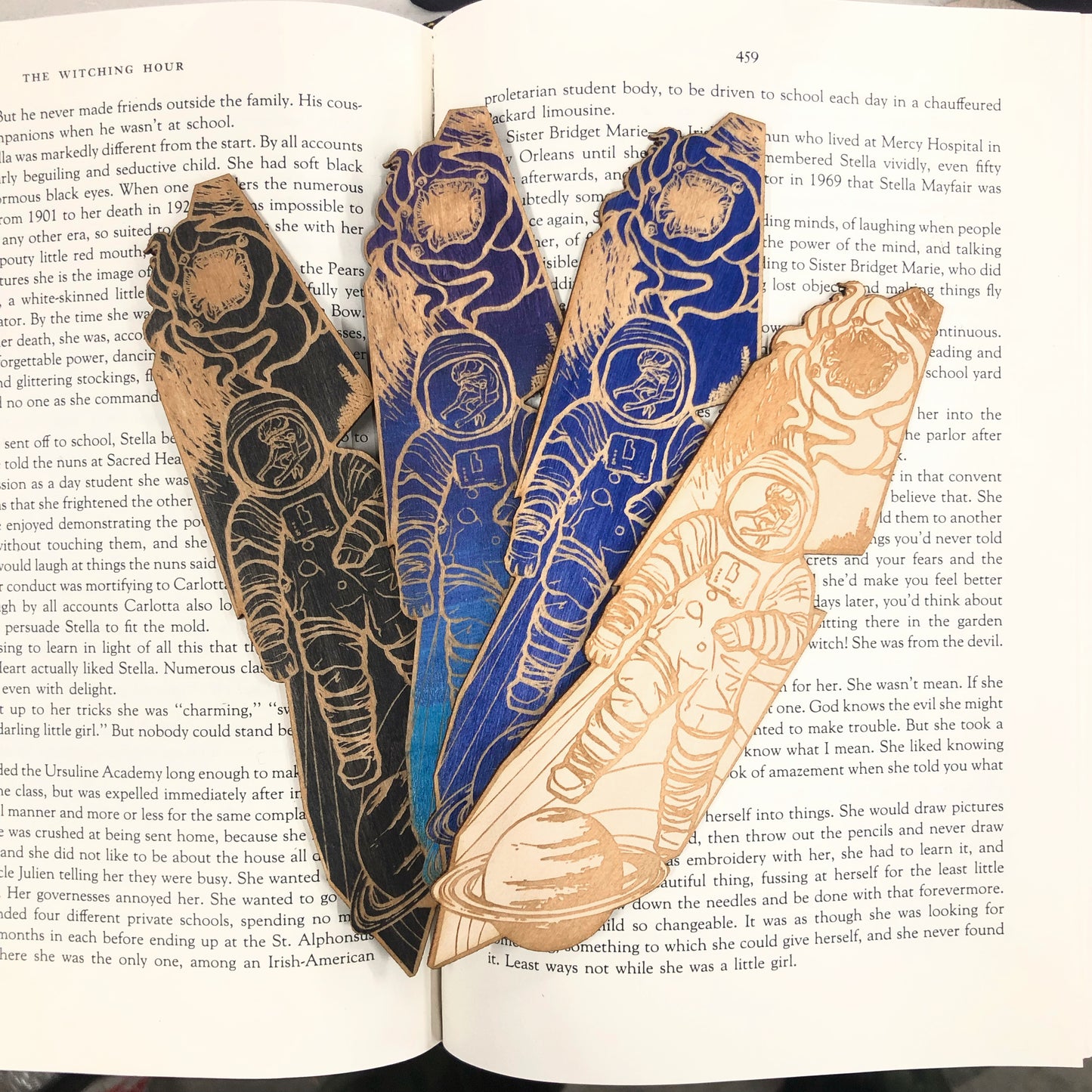 Science Fiction Space Wooden Bookmark