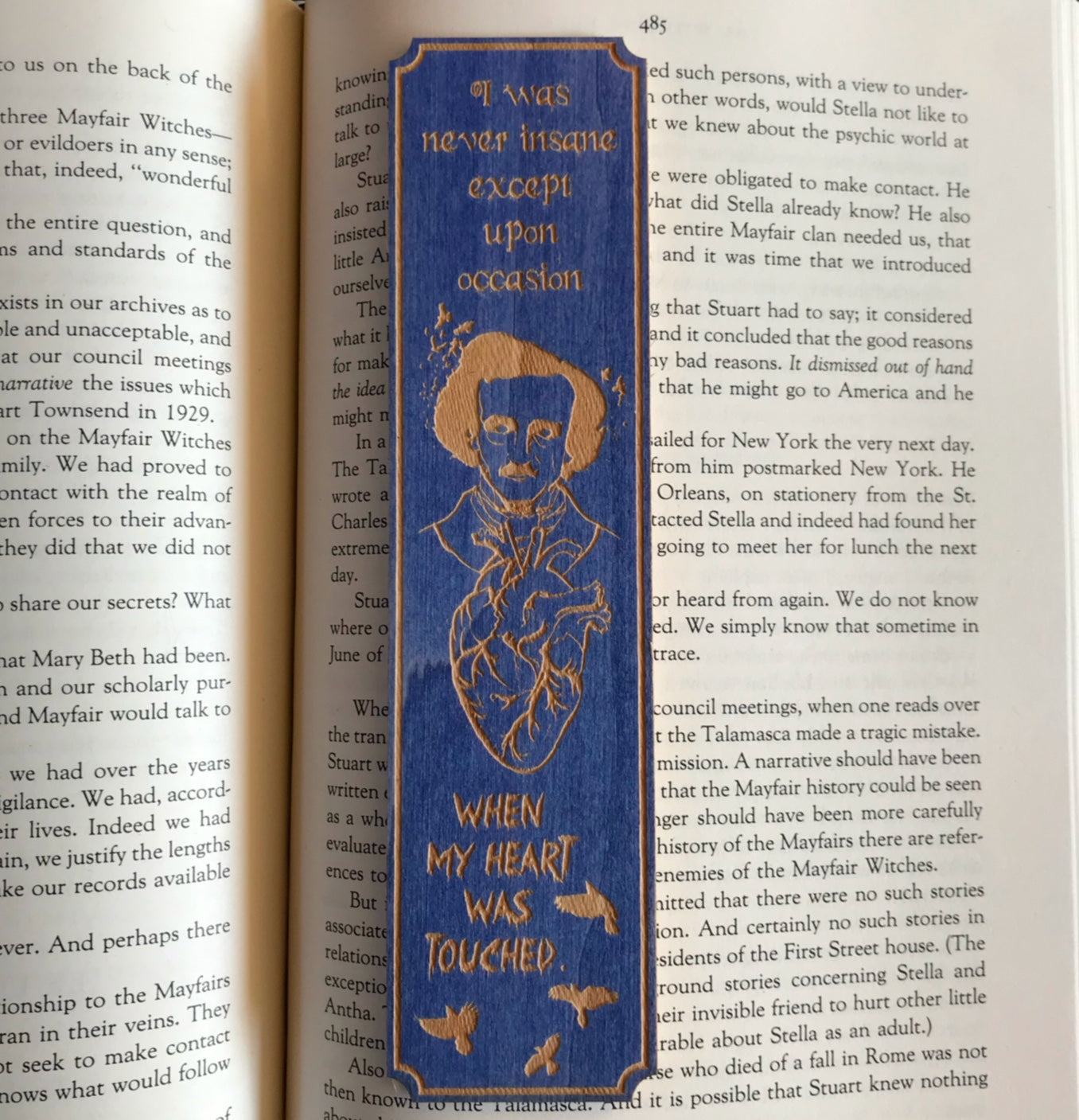 Edgar Allan Poe Wooden Bookmark
