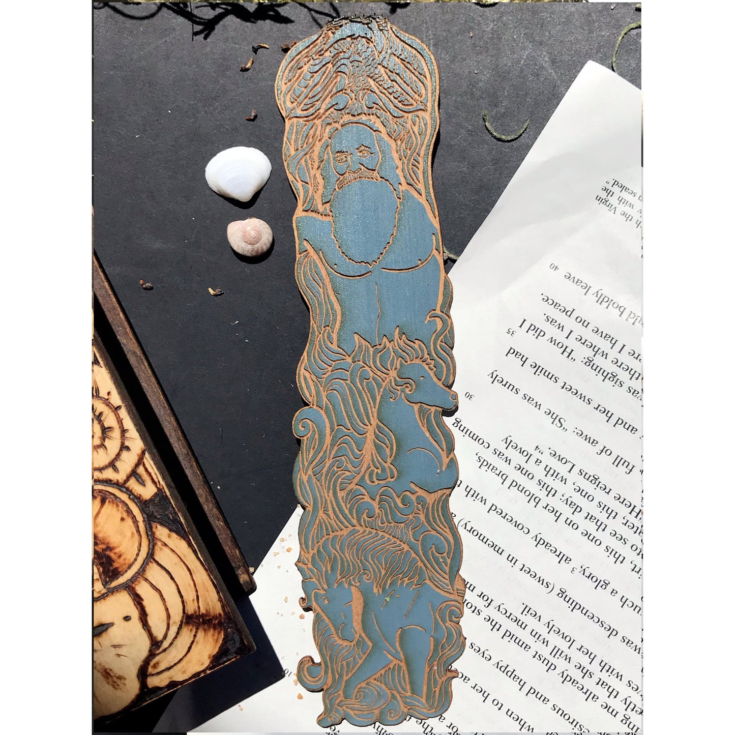 Poseidon Wooden Bookmark