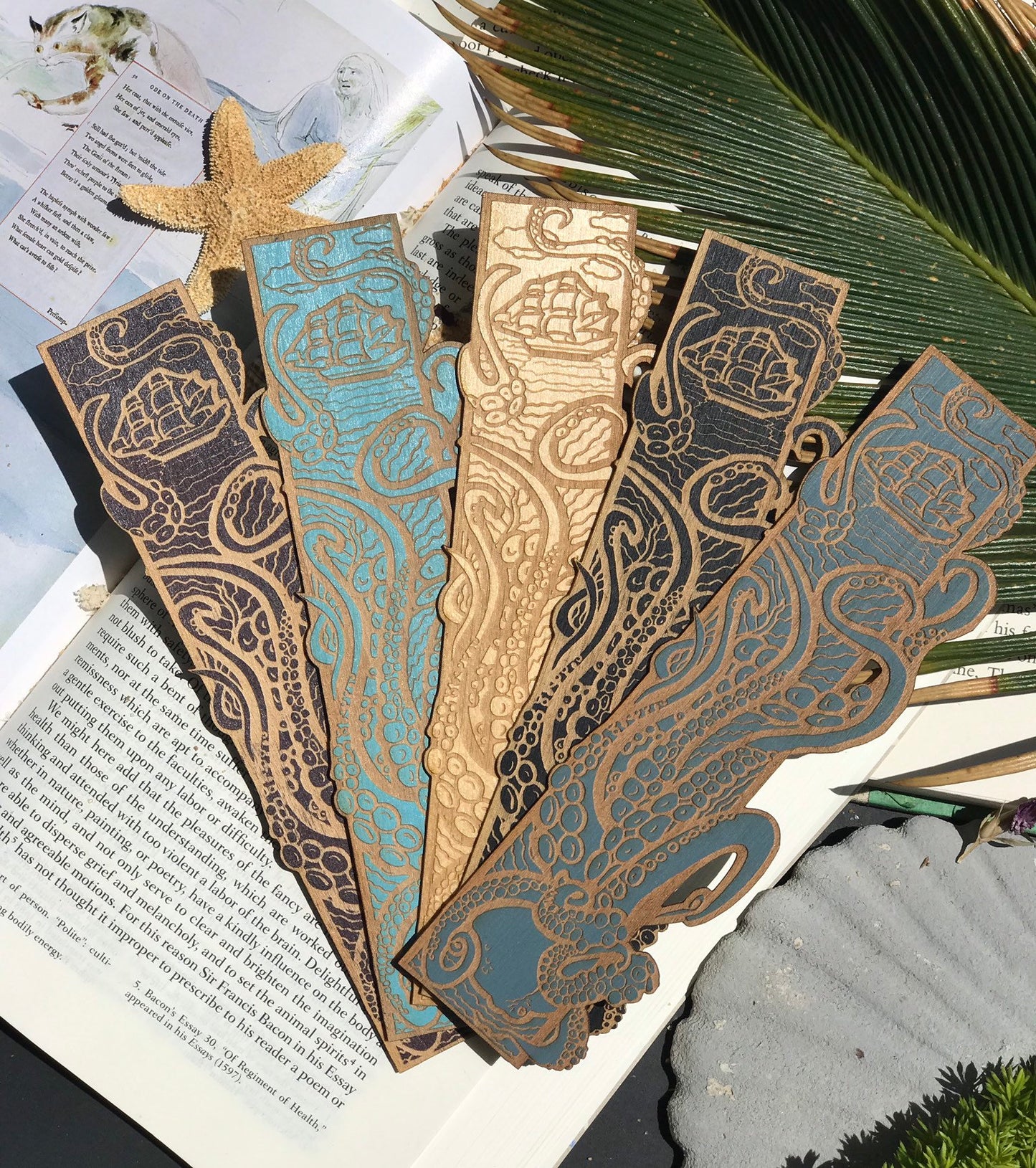 Kraken Wooden Bookmark